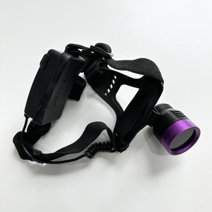 Fluorescencyjna lampa czołowa UV do badań magnetyczno-proszkowych DG-3101S z szczytową długością fali 365-370nm i 2 sztukami baterii litowych 18650 2