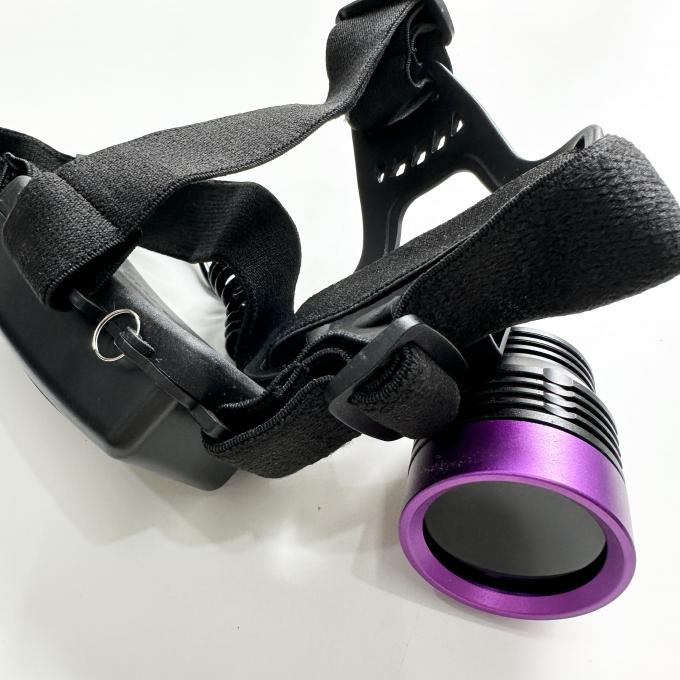 Fluorescencyjna lampa czołowa UV do badań magnetyczno-proszkowych DG-3101S z szczytową długością fali 365-370nm i 2 sztukami baterii litowych 18650 5