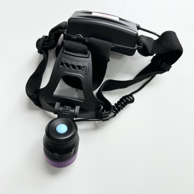 Fluorescencyjna lampa czołowa UV do badań magnetyczno-proszkowych DG-3101S z szczytową długością fali 365-370nm i 2 sztukami baterii litowych 18650 7