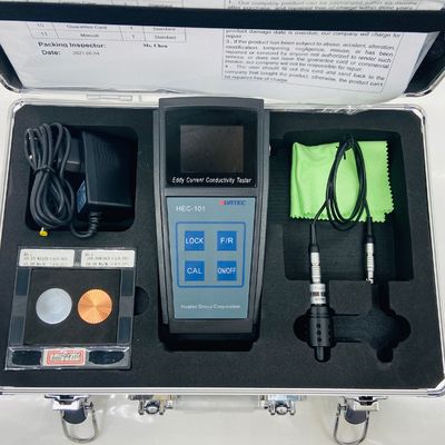 HEC-101 60KHz Tester przewodności elektrycznej prądu wirowego %IACS MS/m Podwójna jednostka Automatyczna kompensacja temperatury Aluminium Miernik przewodności ze stopu miedzi