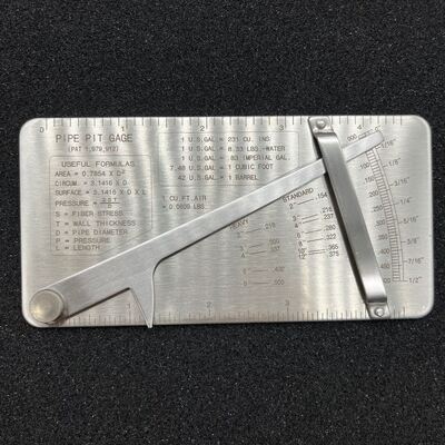 Pipeline Concave Inspection Ruler Stainless Steel Pipe Pit Gauge